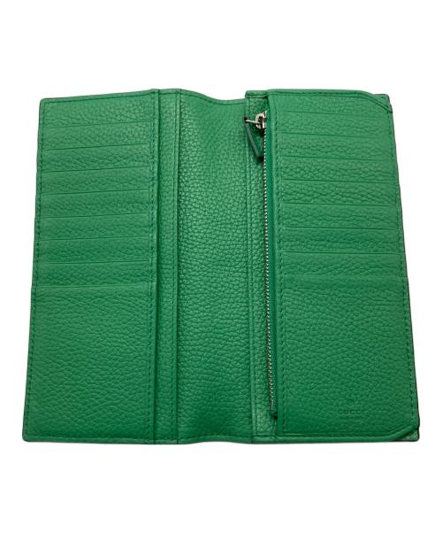 GUCCI（グッチ）GUCCI (グッチ) バイカラー ロングウォレット ブラック×グリーンの古着・服飾アイテム