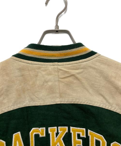 Champion（チャンピオン）Champion (チャンピオン) スタジャン グリーン×ベージュ サイズ:XXLの古着・服飾アイテム