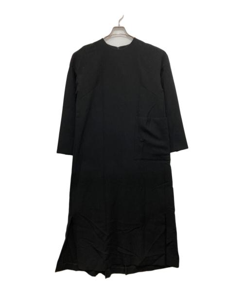 ENFOLD（エンフォルド）ENFOLD (エンフォルド) ダブルクロス AラインポケットDRESS ブラック サイズ:38の古着・服飾アイテム