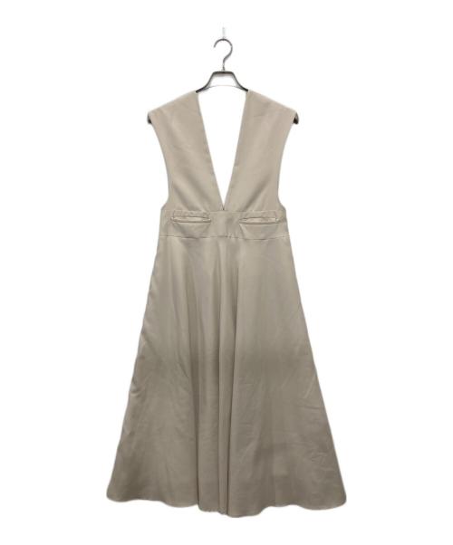 machatt（マチャット）machatt (マチャット) vネックジャンパースカート ベージュ サイズ:Freeの古着・服飾アイテム