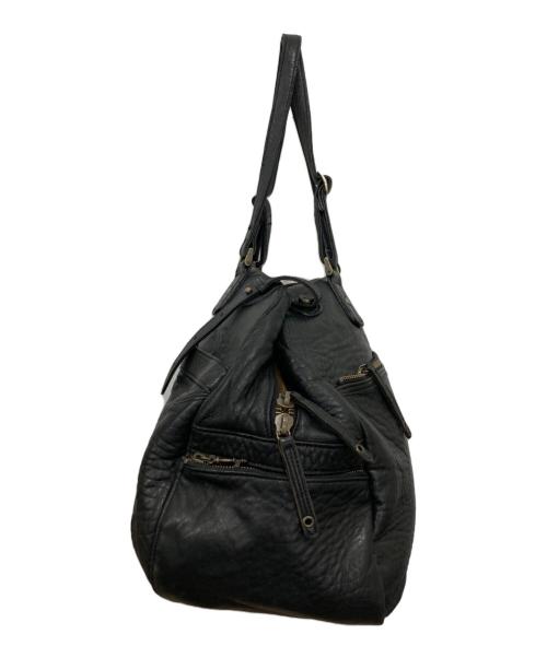 vinterks（ヴィンタークス）vinterks (ヴィンタークス) レザーボストンバッグ ブラックの古着・服飾アイテム