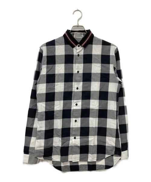 Dior（ディオール）Dior (ディオール) チェックシャツ ホワイト×ブラック サイズ:39の古着・服飾アイテム