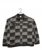 X-GIRLエックスガール）の古着「PATCHWORK DENIM JACKET」｜グレー×ブラック