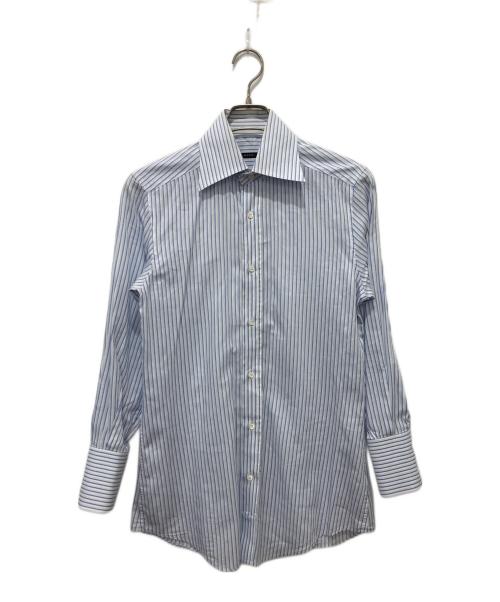 GUCCI（グッチ）GUCCI (グッチ) ストライプシャツ ブルー サイズ:38/15の古着・服飾アイテム