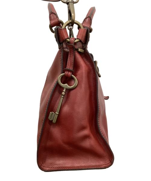 FOSSIL（フォッシル）FOSSIL (フォッシル) 2WAYレザーバッグ レッドの古着・服飾アイテム