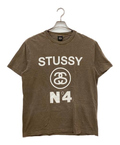 stussy（ステューシー）stussy (ステューシー) NO.4 PIG. DYED TEE/USA製 ブラウン サイズ:Lの古着・服飾アイテム