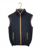 Pilgrimピルグリム）の古着「リネンコットン ジップアップパイピングベスト」｜ブラック