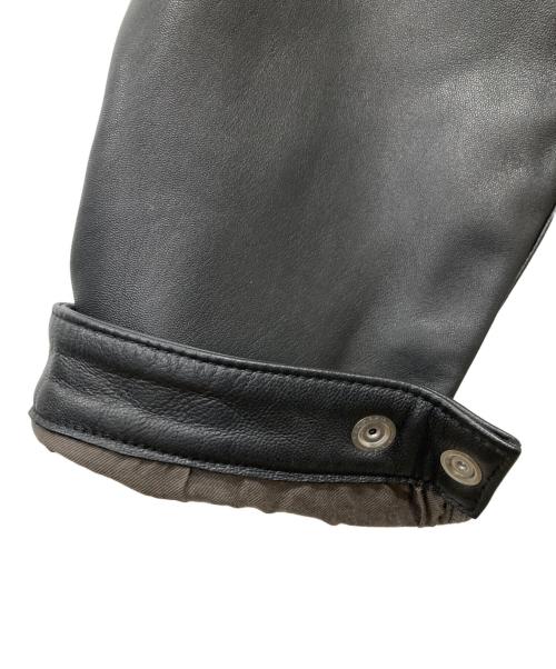 UNITED ARROWS（ユナイテッドアローズ）UNITED ARROWS (ユナイテッドアローズ) ラムレザーカバーオール ブラック サイズ:Mの古着・服飾アイテム