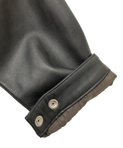 UNITED ARROWS（ユナイテッドアローズ）UNITED ARROWS (ユナイテッドアローズ) ラムレザーカバーオール ブラック サイズ:Mの古着・服飾アイテム