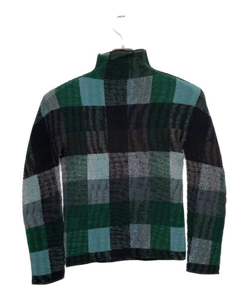 me ISSEY MIYAKE（ミーイッセイ ミヤケ）me ISSEY MIYAKE (ミーイッセイ ミヤケ) プリーツカットソー グリーン サイズ:-の古着・服飾アイテム