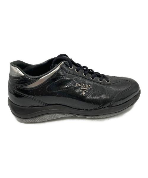 PRADA SPORTS（プラダスポーツ）PRADA SPORTS (プラダスポーツ) エナメルローカットスニーカー ブラック サイズ:37の古着・服飾アイテム