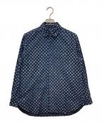 45Rフォーティファイブ・アール）の古着「スーピマオックスドットプリントの908ローファー比翼シャツ」｜ネイビー
