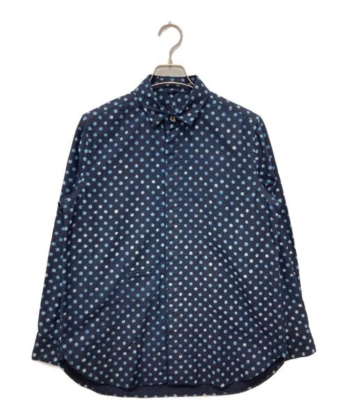 45R（フォーティファイブ・アール）45R (フォーティファイブ・アール) スーピマオックスドットプリントの908ローファー比翼シャツ ネイビー サイズ:2の古着・服飾アイテム