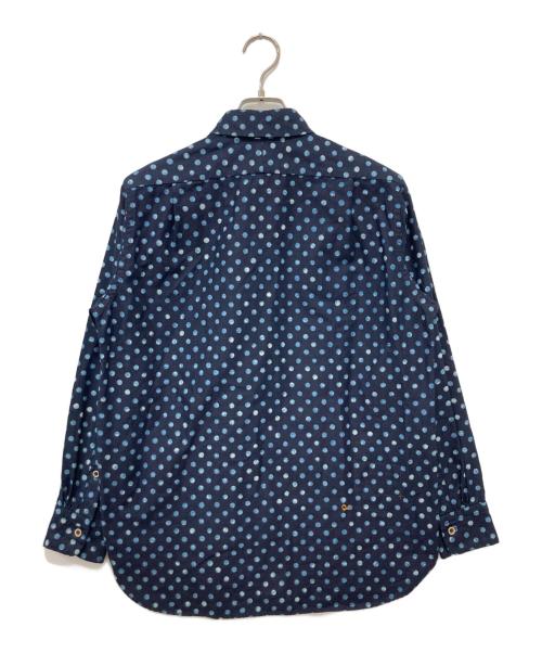 45R（フォーティファイブ・アール）45R (フォーティファイブ・アール) スーピマオックスドットプリントの908ローファー比翼シャツ ネイビー サイズ:2の古着・服飾アイテム