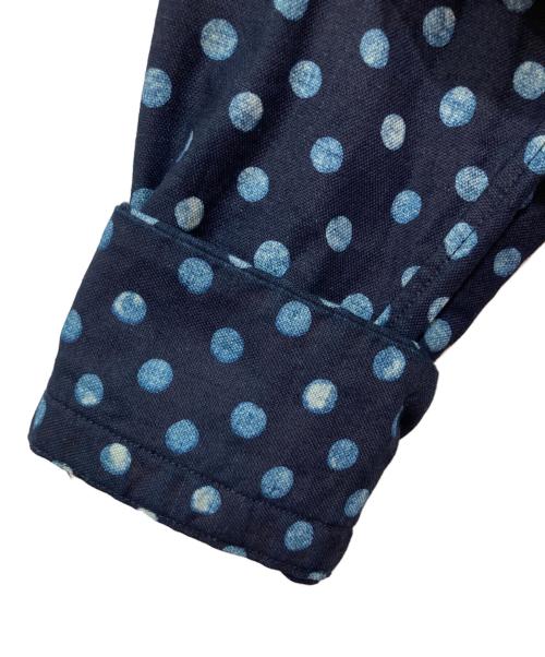 45R（フォーティファイブ・アール）45R (フォーティファイブ・アール) スーピマオックスドットプリントの908ローファー比翼シャツ ネイビー サイズ:2の古着・服飾アイテム