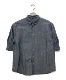 45R（フォーティファイブ・アール）の古着「綿麻瑠璃ダンガリーの5分袖クッペシャツ」｜インディゴ