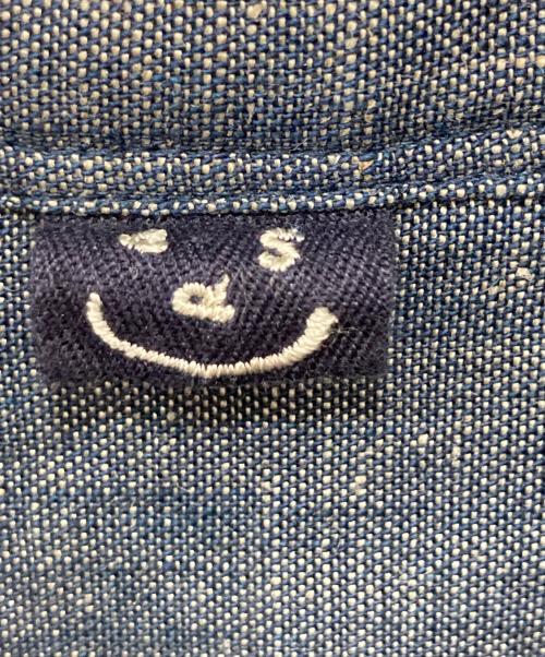 45R（フォーティファイブ・アール）45R (フォーティファイブ・アール) 綿麻瑠璃ダンガリーの5分袖クッペシャツ インディゴ サイズ:2の古着・服飾アイテム