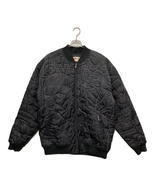 pellepelle（ペレペレ）pellepelle (ペレペレ) 刺繍キルティングジャケット ブラック サイズ:XLの古着・服飾アイテム