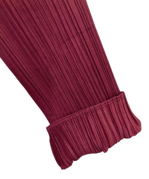 PLEATS PLEASE（プリーツプリーズ）PLEATS PLEASE (プリーツプリーズ) ロングカーディガン ボルドー サイズ:3の古着・服飾アイテム