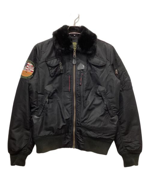 ALPHA（アルファ）ALPHA (アルファ) B-15インジェクターフライトジャケット ブラック サイズ:Mの古着・服飾アイテム