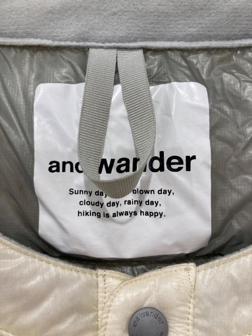 and wander（アンドワンダー）and wander (アンドワンダー) diamond stitch down vest アイボリー サイズ:Lの古着・服飾アイテム