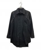 GROUND Yグラウンドワイ）の古着「T/W Gaberdine Zipper Shirt」｜ブラック