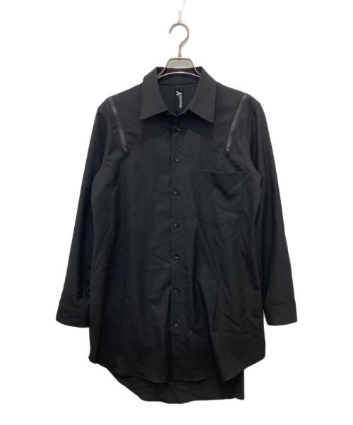 GROUND Y（グラウンドワイ）GROUND Y (グラウンドワイ) T/W Gaberdine Zipper Shirt ブラック サイズ:3の古着・服飾アイテム