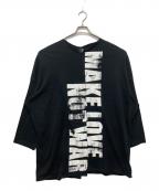 B Yohji Yamamotoビーヨウジヤマモト）の古着「グラフィックプリントロングカットソー」｜ブラック