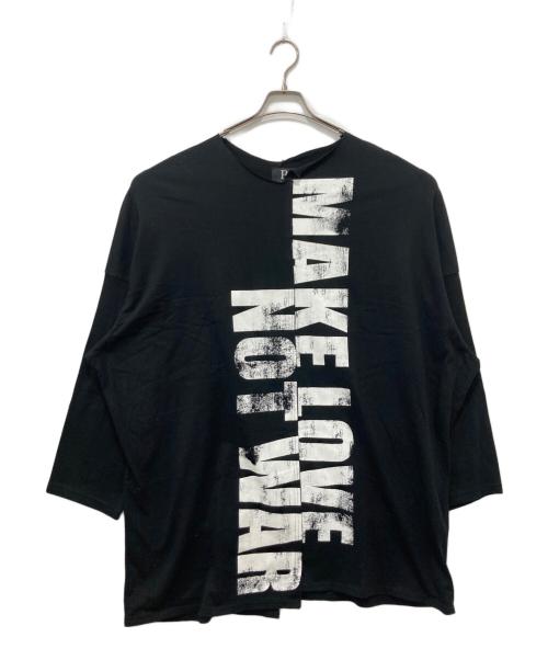 B Yohji Yamamoto（ビーヨウジヤマモト）B Yohji Yamamoto (ビーヨウジヤマモト) グラフィックプリントロングカットソー ブラック サイズ:2の古着・服飾アイテム