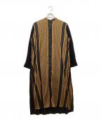 ear PAPILLONNERイアパピヨネ）の古着「スカーフ風プリーツワンピース」｜ブラック