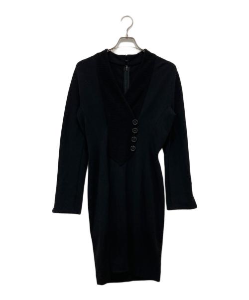 Christian Dior（クリスチャン ディオール）Christian Dior (クリスチャン ディオール) ウール混ワンピース ブラック サイズ:9の古着・服飾アイテム