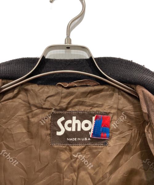 Schott（ショット）Schott (ショット) ジップジャケット ブラウン サイズ:42の古着・服飾アイテム