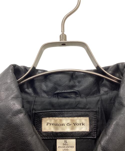 PRESTON&YORK（プレストンアンドヨーク）PRESTON&YORK (プレストンアンドヨーク) レザージャケット ブラック サイズ:XLの古着・服飾アイテム