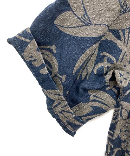 45R（フォーティファイブ・アール）45R (フォーティファイブ・アール) リネンロータスプリントのレイレイシャツ ネイビー サイズ:4の古着・服飾アイテム