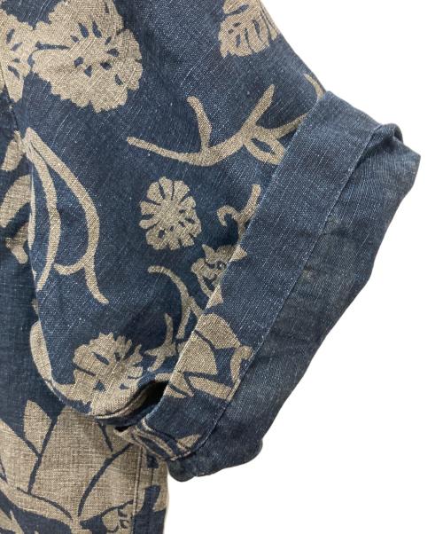 45R（フォーティファイブ・アール）45R (フォーティファイブ・アール) リネンロータスプリントのレイレイシャツ ネイビー サイズ:4の古着・服飾アイテム