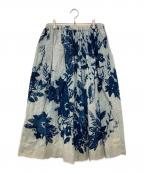45Rフォーティファイブ・アール）の古着「アネモネバードプリントのイージーギャザースカート」｜ブルー