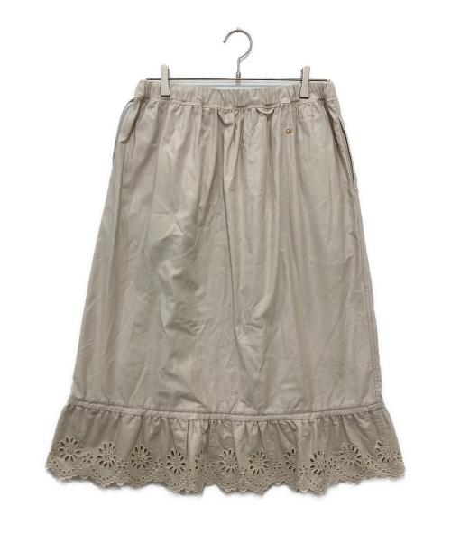 45R（フォーティファイブ・アール）45R (フォーティファイブ・アール) 葉山ものがたり 薄バックサテンのぺチスカート ベージュ サイズ:下記参照の古着・服飾アイテム