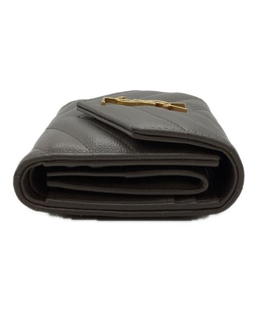 Saint Laurent Paris（サンローランパリ）Saint Laurent Paris (サンローランパリ) モノグラム マルチフォールドウォレット グレーの古着・服飾アイテム