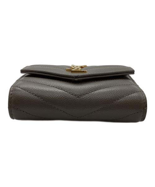 Saint Laurent Paris（サンローランパリ）Saint Laurent Paris (サンローランパリ) モノグラム マルチフォールドウォレット グレーの古着・服飾アイテム