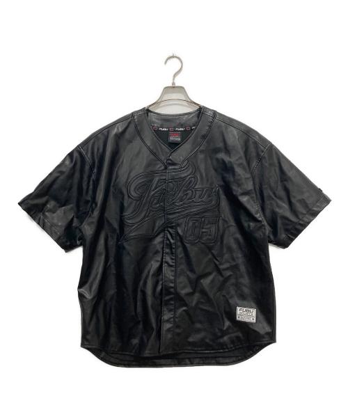FUBU（フブ）FUBU (フブ) FAUX LEATHER BASEBALL SHIRTS ブラック サイズ:Lの古着・服飾アイテム