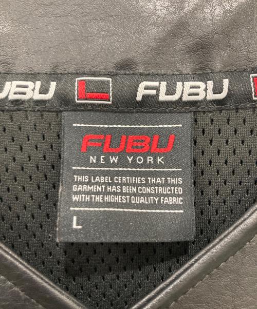 FUBU（フブ）FUBU (フブ) FAUX LEATHER BASEBALL SHIRTS ブラック サイズ:Lの古着・服飾アイテム