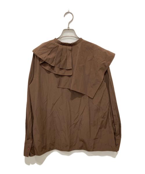 machatt（マチャット）machatt (マチャット) アシンメトリーフリルブラウス ブラウン サイズ:Fの古着・服飾アイテム