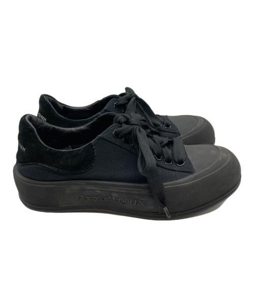 ALEXANDER McQUEEN（アレキサンダーマックイーン）ALEXANDER McQUEEN (アレキサンダーマックイーン) 厚底キャンバススニーカー ブラック サイズ:40の古着・服飾アイテム