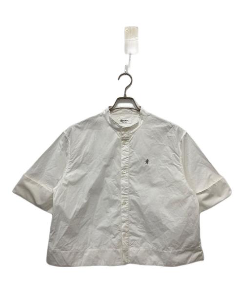 Gymphlex（ジムフレックス）Gymphlex (ジムフレックス) スタンドカラーシャツショートスリーブ ホワイト サイズ:14の古着・服飾アイテム