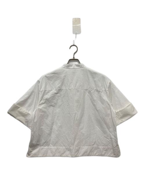 Gymphlex（ジムフレックス）Gymphlex (ジムフレックス) スタンドカラーシャツショートスリーブ ホワイト サイズ:14の古着・服飾アイテム