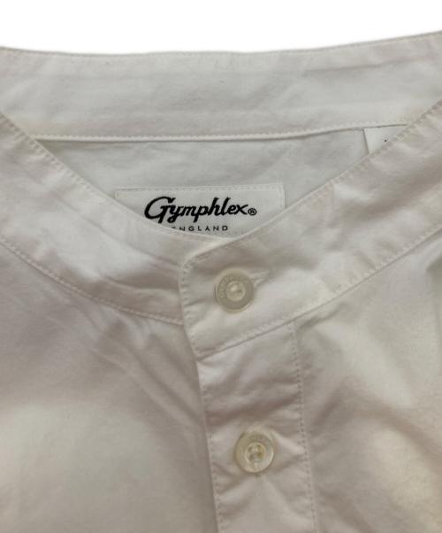 Gymphlex（ジムフレックス）Gymphlex (ジムフレックス) スタンドカラーシャツショートスリーブ ホワイト サイズ:14の古着・服飾アイテム