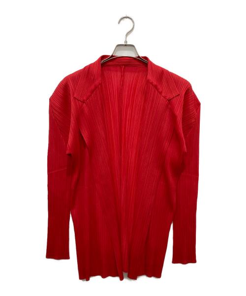 PLEATS PLEASE（プリーツプリーズ）PLEATS PLEASE (プリーツプリーズ) テーラードジャケット レッド サイズ:3の古着・服飾アイテム