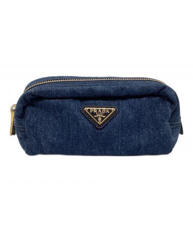 I*i様 PRADA デニムポーチ 楽天市場】【未使用品】PRADA プラダ ポーチ DENIM デニム 化粧