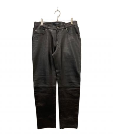 中古・古着通販】GUCCI (グッチ) レザーパンツ ブラック サイズ:50