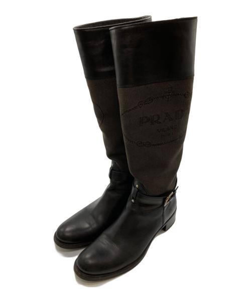 PRADA（プラダ）PRADA (プラダ) クラシック ヴィンテージ ブーツ ブラック サイズ:36の古着・服飾アイテム